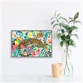 Picture of Vibrant Fusion Jaguar _GroupedProduct_Rectangle_Landscape_Canvas_Framed_