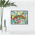 Picture of Vibrant Fusion Jaguar _GroupedProduct_Rectangle_Landscape_Canvas_Framed_