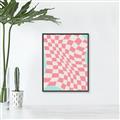 Picture of Pink Checkered Symphony _GroupedProduct_Rectangle_Portrait_Canvas_Framed_