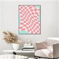 Picture of Pink Checkered Symphony _GroupedProduct_Rectangle_Portrait_Canvas_Framed_