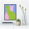 Picture of Optical Cat Duo _GroupedProduct_Rectangle_Portrait_Canvas_Framed_