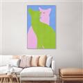 Picture of Optical Cat Duo _GroupedProduct_Rectangle_Portrait_Canvas_Framed_