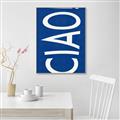 Picture of Ciao in Blue _GroupedProduct_Rectangle_Portrait_Canvas_Framed_