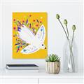 Picture of Bird in Floral Yellow Abstraction _GroupedProduct_Rectangle_Portrait_Unframed_Print_Only_