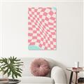 Picture of Pink Checkered Symphony _GroupedProduct_Rectangle_Portrait_Unframed_Print_Only_