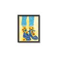 Picture of Sunflower Walk in Blue Shoes _GroupedProduct_Rectangle_Portrait_Canvas_Framed_