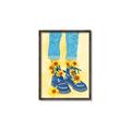 Picture of Sunflower Walk in Blue Shoes _GroupedProduct_Rectangle_Portrait_Canvas_Framed_
