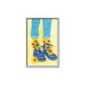 Picture of Sunflower Walk in Blue Shoes _GroupedProduct_Rectangle_Portrait_Canvas_Framed_
