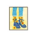 Picture of Sunflower Walk in Blue Shoes _GroupedProduct_Rectangle_Portrait_Canvas_Framed_