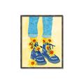 Picture of Sunflower Walk in Blue Shoes _GroupedProduct_Rectangle_Portrait_Canvas_Framed_