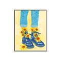 Picture of Sunflower Walk in Blue Shoes _GroupedProduct_Rectangle_Portrait_Canvas_Framed_