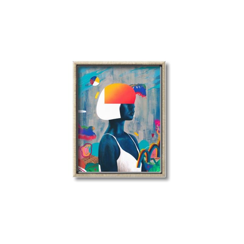 Picture of Luminous Blue Girl _GroupedProduct_Rectangle_Portrait_Canvas_Framed_