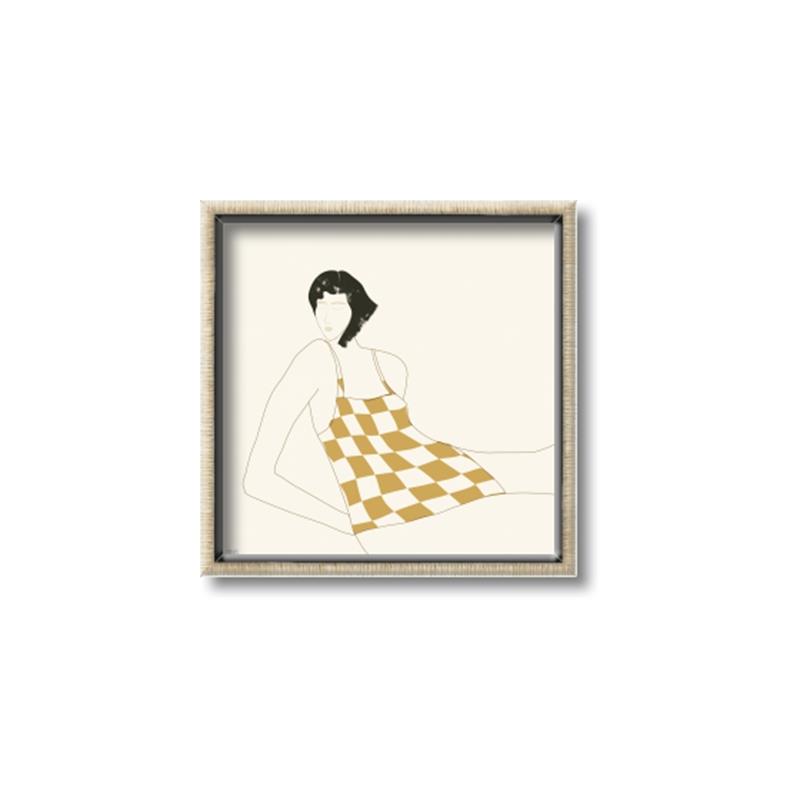 Picture of Lady in Squares _GroupedProduct_Square_Canvas_Framed_