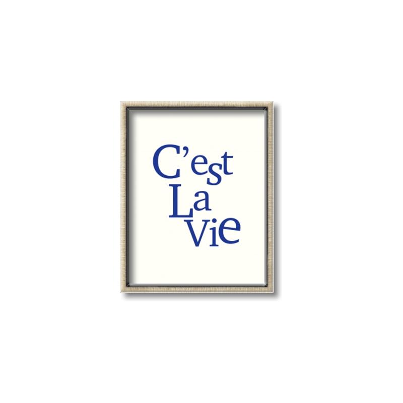 Picture of Cest La Vie in Blue _GroupedProduct_Rectangle_Portrait_Canvas_Framed_