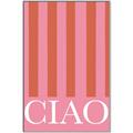 Picture of Ciao Stripes in Pink _GroupedProduct_Rectangle_Portrait_Canvas_Framed_