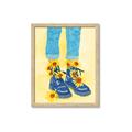 Picture of Sunflower Walk in Blue Shoes _GroupedProduct_Rectangle_Portrait_Framed_Matted_