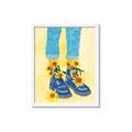 Picture of Sunflower Walk in Blue Shoes _GroupedProduct_Rectangle_Portrait_Framed_Matted_