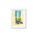 Picture of Sunflower Walk in Blue Shoes _GroupedProduct_Rectangle_Portrait_Framed_Matted_