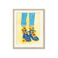Picture of Sunflower Walk in Blue Shoes _GroupedProduct_Rectangle_Portrait_Framed_Matted_