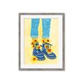 Picture of Sunflower Walk in Blue Shoes _GroupedProduct_Rectangle_Portrait_Framed_Matted_