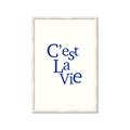 Picture of Cest La Vie in Blue _GroupedProduct_Rectangle_Portrait_Framed_Matted_