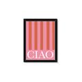Picture of Ciao Stripes in Pink _GroupedProduct_Rectangle_Portrait_Framed_Matted_