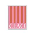 Picture of Ciao Stripes in Pink _GroupedProduct_Rectangle_Portrait_Framed_Matted_