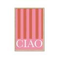 Picture of Ciao Stripes in Pink _GroupedProduct_Rectangle_Portrait_Framed_Matted_