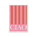 Picture of Ciao Stripes in Pink _GroupedProduct_Rectangle_Portrait_Framed_Matted_
