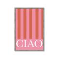 Picture of Ciao Stripes in Pink _GroupedProduct_Rectangle_Portrait_Framed_Matted_