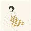 Picture of Lady in Squares _GroupedProduct_Square_Unframed_Print_Only_