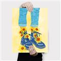 Picture of Sunflower Walk in Blue Shoes _GroupedProduct_Rectangle_Portrait_Canvas_
