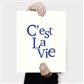 Picture of Cest La Vie in Blue _GroupedProduct_Rectangle_Portrait_Canvas_