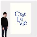Picture of Cest La Vie in Blue _GroupedProduct_Rectangle_Portrait_Canvas_
