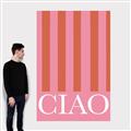 Picture of Ciao Stripes in Pink _GroupedProduct_Rectangle_Portrait_Canvas_