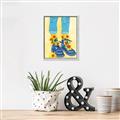 Picture of Sunflower Walk in Blue Shoes _GroupedProduct_Rectangle_Portrait_Canvas_Framed_