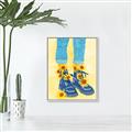 Picture of Sunflower Walk in Blue Shoes _GroupedProduct_Rectangle_Portrait_Canvas_Framed_