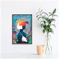 Picture of Luminous Blue Girl _GroupedProduct_Rectangle_Portrait_Canvas_Framed_