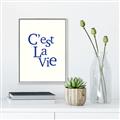Picture of Cest La Vie in Blue _GroupedProduct_Rectangle_Portrait_Canvas_Framed_