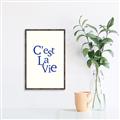 Picture of Cest La Vie in Blue _GroupedProduct_Rectangle_Portrait_Canvas_Framed_