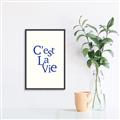 Picture of Cest La Vie in Blue _GroupedProduct_Rectangle_Portrait_Canvas_Framed_