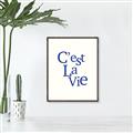 Picture of Cest La Vie in Blue _GroupedProduct_Rectangle_Portrait_Canvas_Framed_