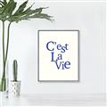 Picture of Cest La Vie in Blue _GroupedProduct_Rectangle_Portrait_Canvas_Framed_