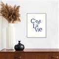 Picture of Cest La Vie in Blue _GroupedProduct_Rectangle_Portrait_Canvas_Framed_