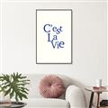 Picture of Cest La Vie in Blue _GroupedProduct_Rectangle_Portrait_Canvas_Framed_