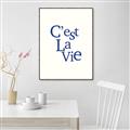 Picture of Cest La Vie in Blue _GroupedProduct_Rectangle_Portrait_Canvas_Framed_