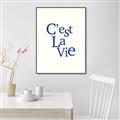 Picture of Cest La Vie in Blue _GroupedProduct_Rectangle_Portrait_Canvas_Framed_