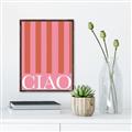 Picture of Ciao Stripes in Pink _GroupedProduct_Rectangle_Portrait_Canvas_Framed_