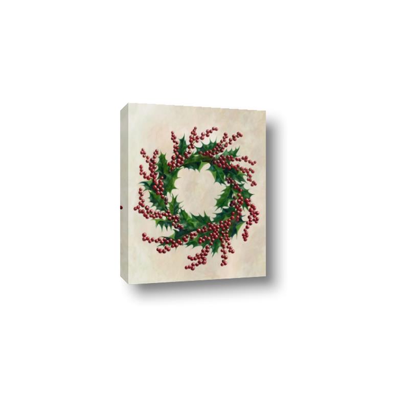 Picture of Holly Wreath _GroupedProduct_Rectangle_Portrait_Canvas_
