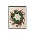 Picture of Holly Wreath _GroupedProduct_Rectangle_Portrait_Canvas_Framed_